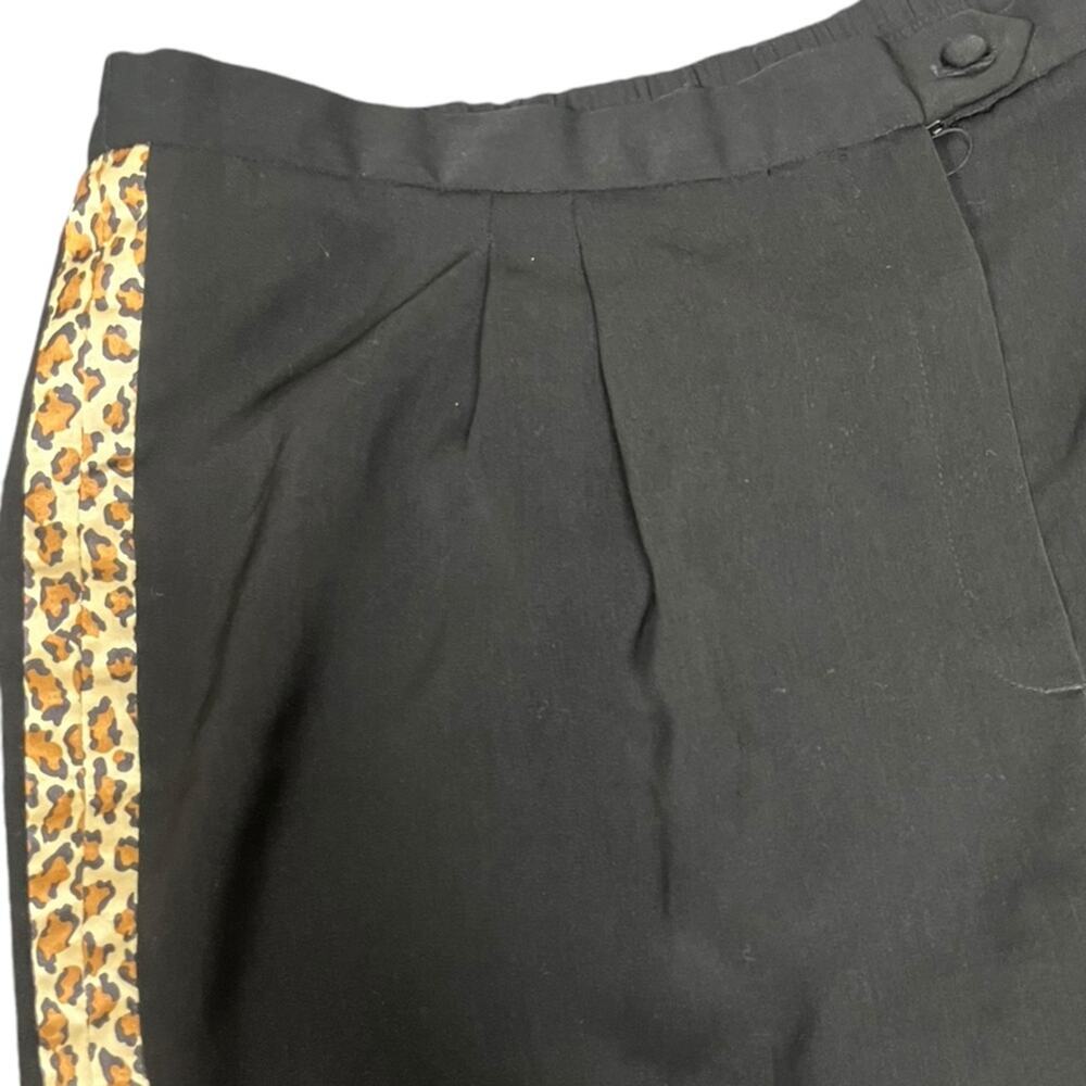 Vtg High Rise Leopard Striped Crystal Embellished Office Trousers 16 Maximalist - Picture 4 of 6